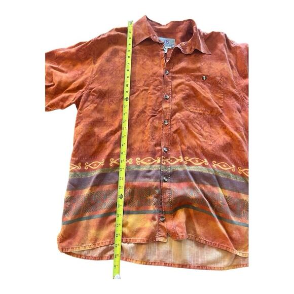 The Territory Ahead orange geometric tensel blend button down Large - Picture 4 of 6